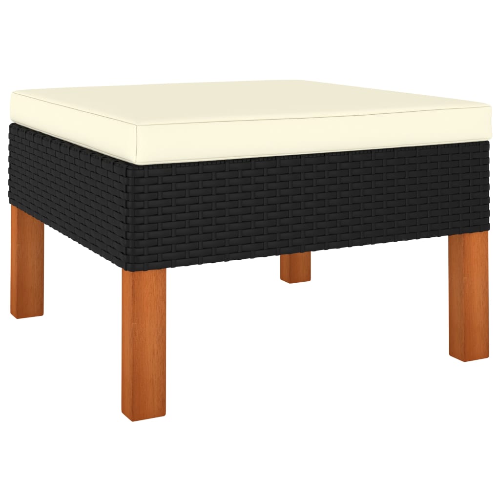 Set Mobilier Grădină, 3 Piese, Poliratan & Lemn Masiv Eucalipt