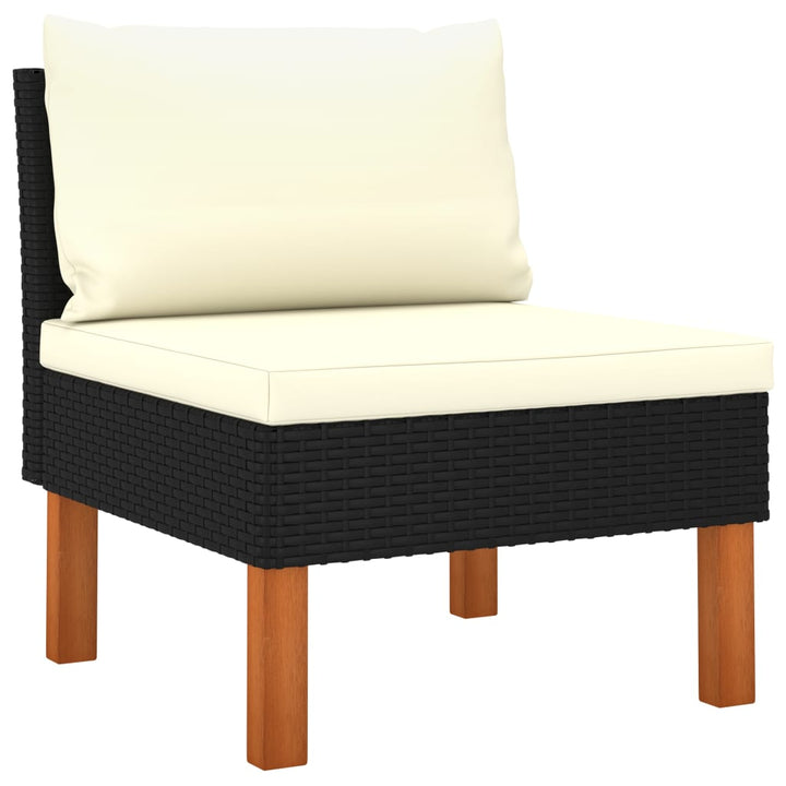 Set Mobilier Grădină, 3 Piese, Poliratan & Lemn Masiv Eucalipt