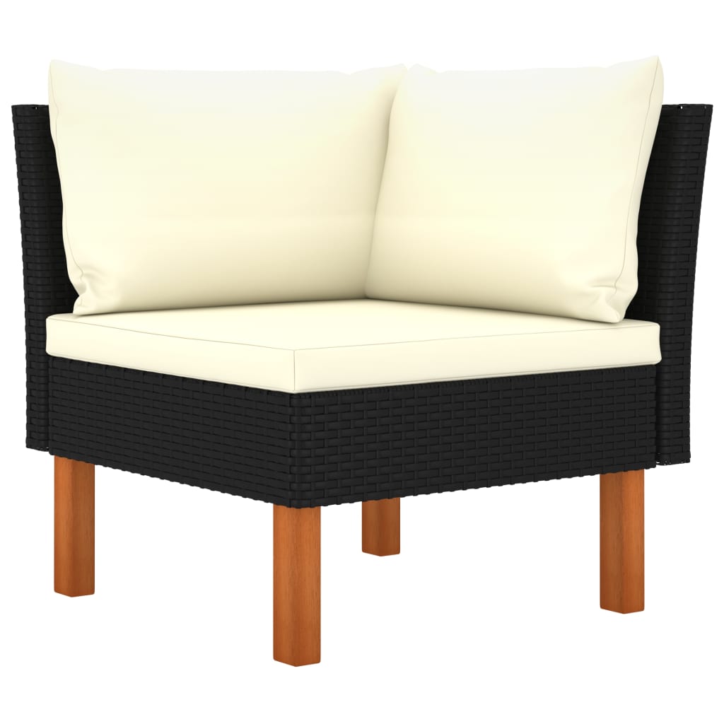 Set Mobilier Grădină, 3 Piese, Poliratan & Lemn Masiv Eucalipt