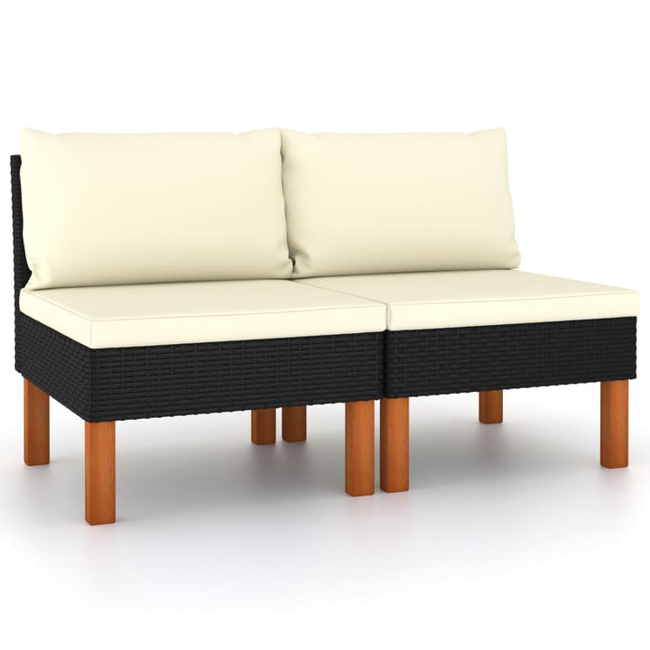 Set Mobilier Grădină, 3 Piese, Poliratan & Lemn Masiv Eucalipt