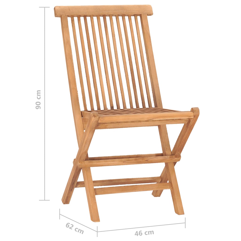 Set Mobilier De Exterior Pliabil, 3 Piese, Lemn Masiv Tec