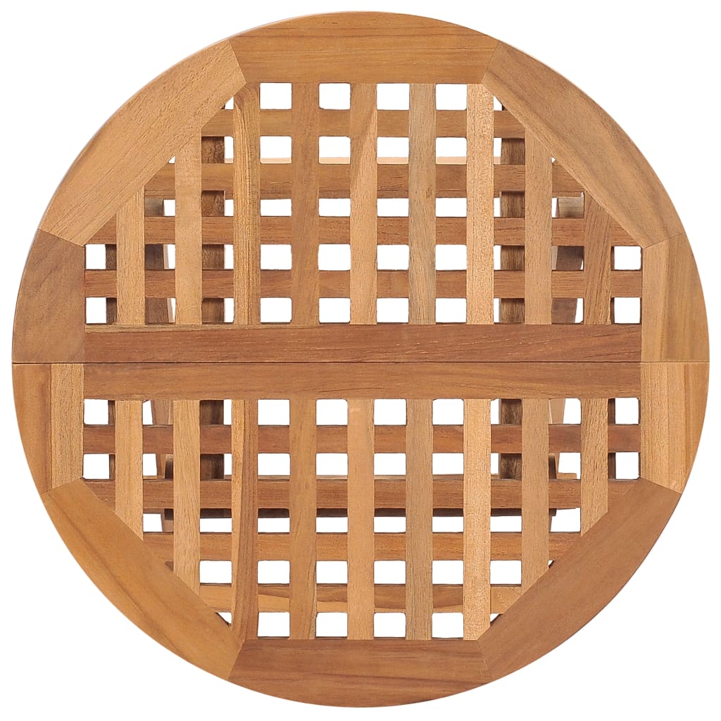 Set Mobilier De Exterior Pliabil, 3 Piese, Lemn Masiv Tec