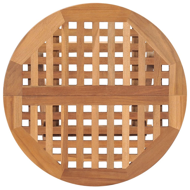 Set Mobilier De Exterior Pliabil, 3 Piese, Lemn Masiv Tec