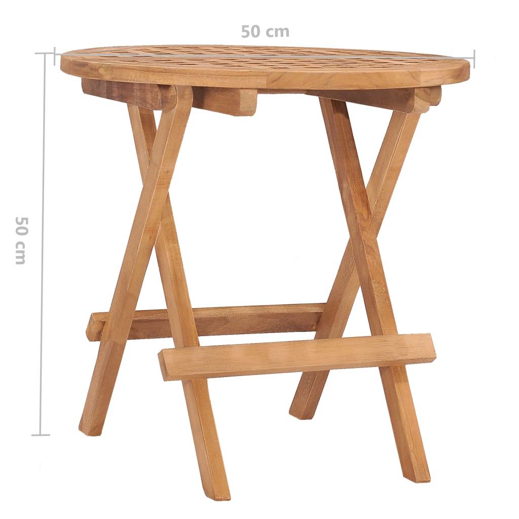 Set Mobilier De Exterior Pliabil, 3 Piese, Lemn Masiv Tec
