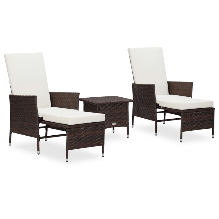 Set Mobilier De Grădină Cu Perne, 3 Piese, , Poliratan