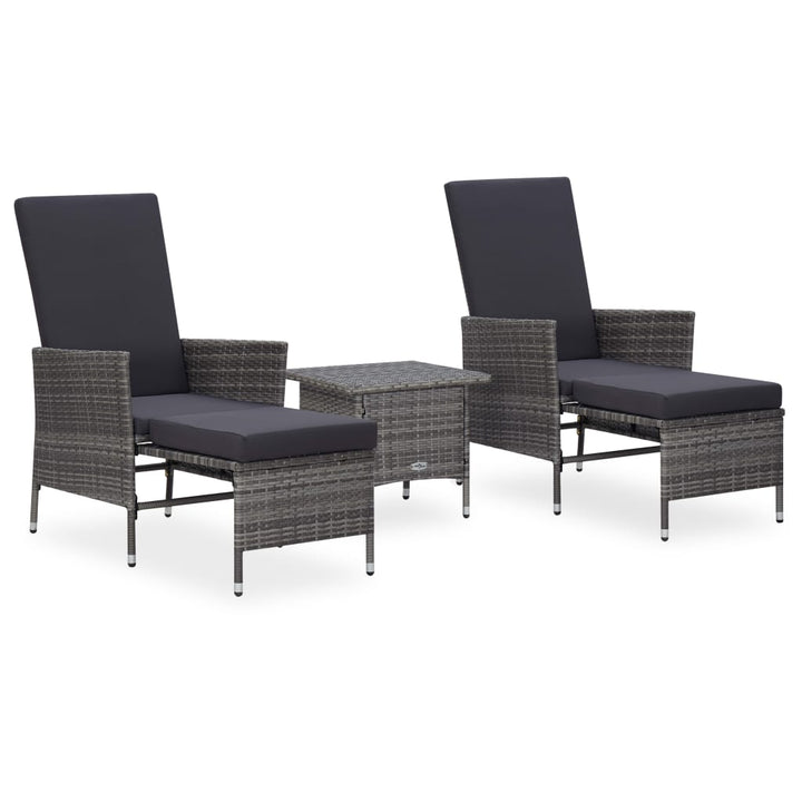 Set Mobilier De Grădină Cu Perne, 3 Piese, , Poliratan