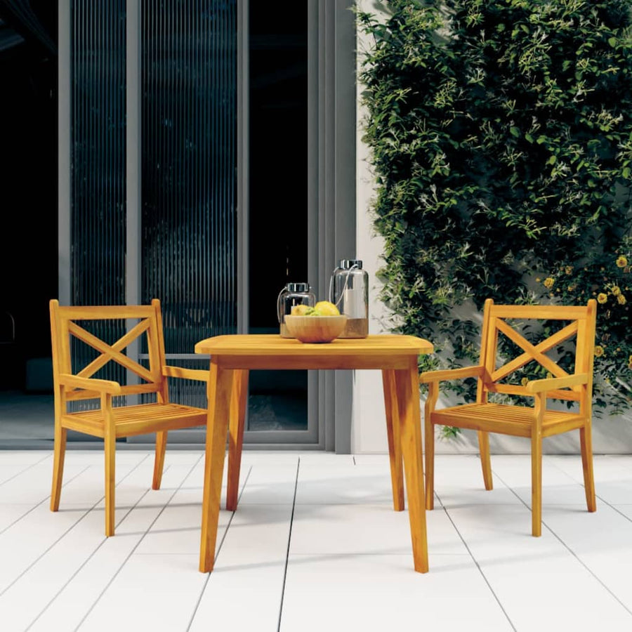 Set Mobilier De Grădină, 3 Piese, Lemn Masiv De Acacia