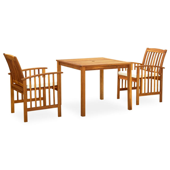 Set Mobilier De Grădină Cu Perne, 3 Piese, Lemn Masiv Salcâm