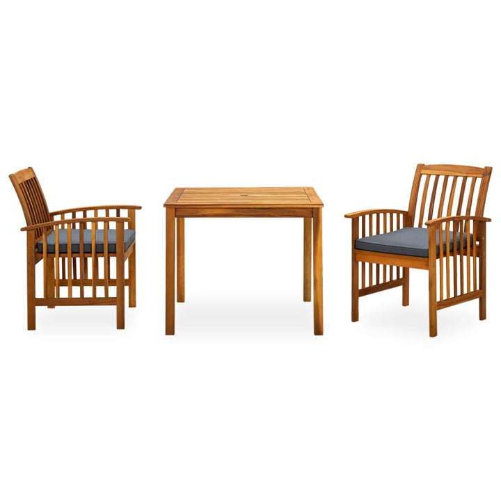 Set Mobilier De Grădină Cu Perne, 3 Piese, Lemn Masiv Salcâm