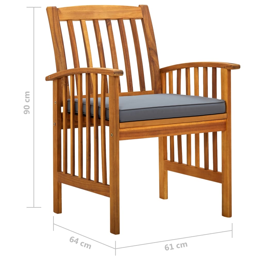 Set Mobilier De Grădină Cu Perne, 3 Piese, Lemn Masiv Salcâm