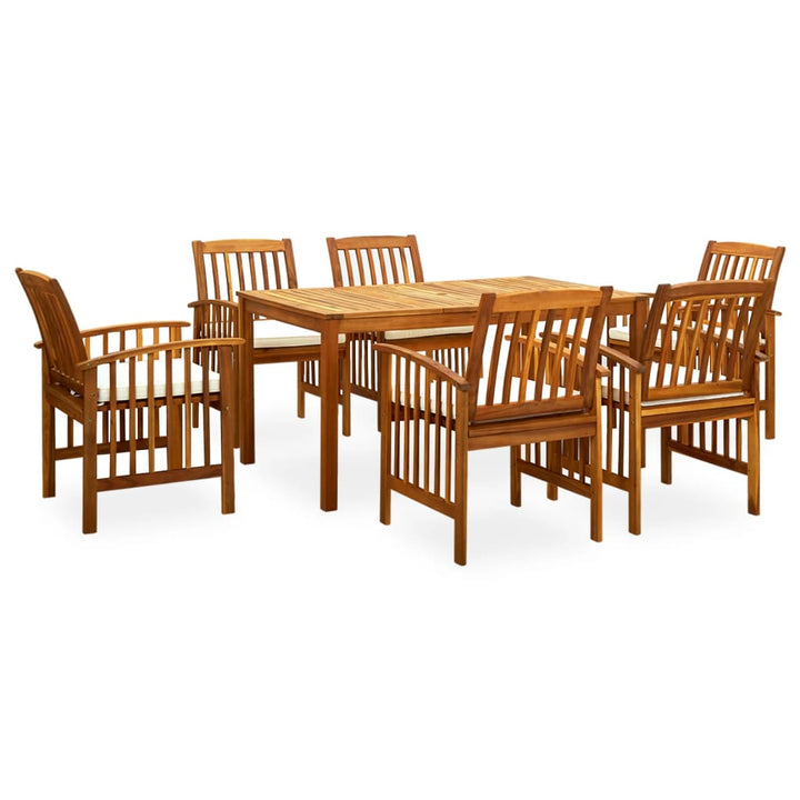 Set Mobilier De Grădină Cu Perne, 7 Piese, Lemn Masiv Acacia