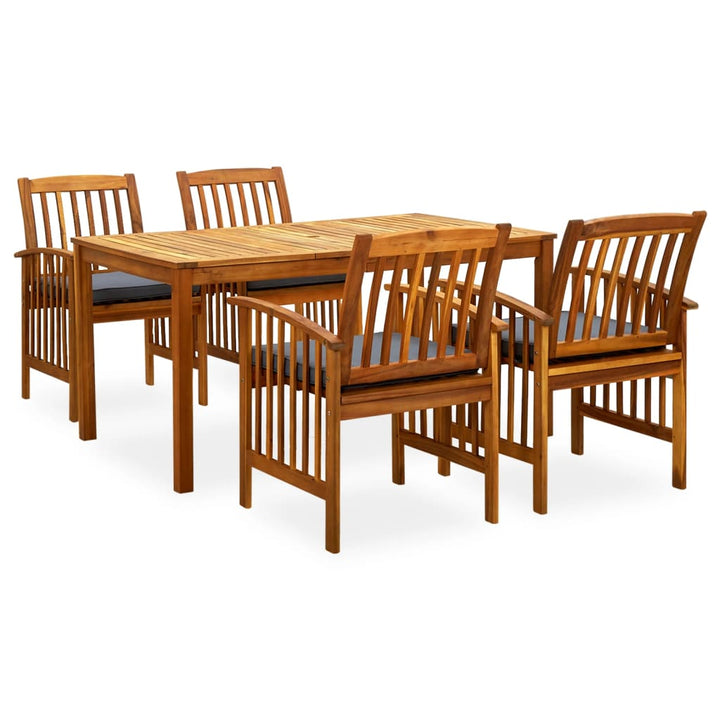 Set Mobilier De Grădină Cu Perne, 7 Piese, Lemn Masiv Acacia