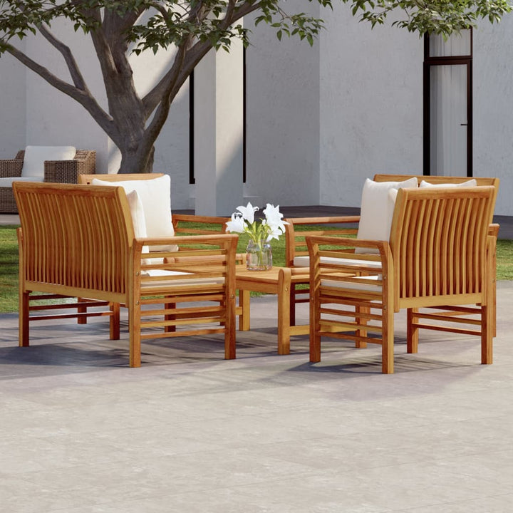 Set Mobilier De Grădină Cu Perne, 3 Piese, Lemn Masiv Acacia