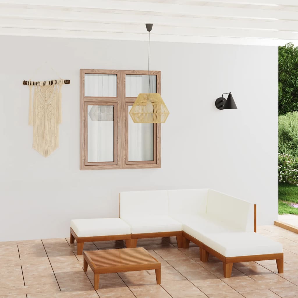 Set Mobilier Grădină Cu Perne, 6 Piese, Lemn Masiv Acacia