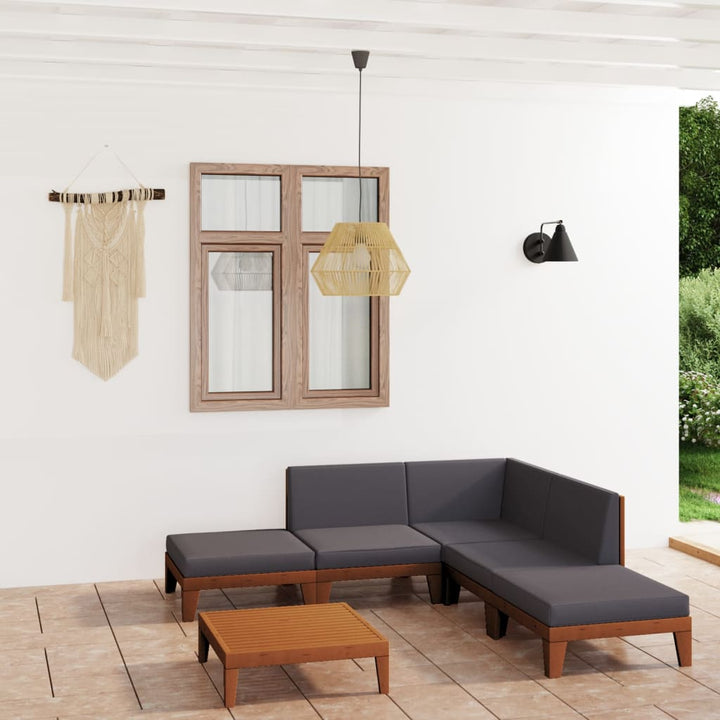 Set Mobilier Grădină Cu Perne, 6 Piese, Lemn Masiv Acacia