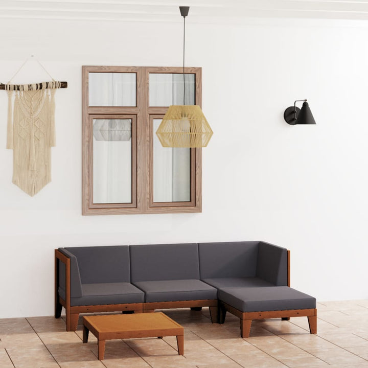 Set Mobilier Grădină Cu Perne, 6 Piese, Lemn Masiv Acacia