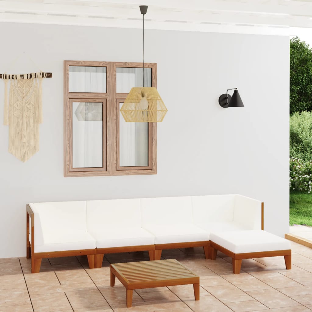 Set Mobilier Grădină Cu Perne, 6 Piese, Lemn Masiv Acacia