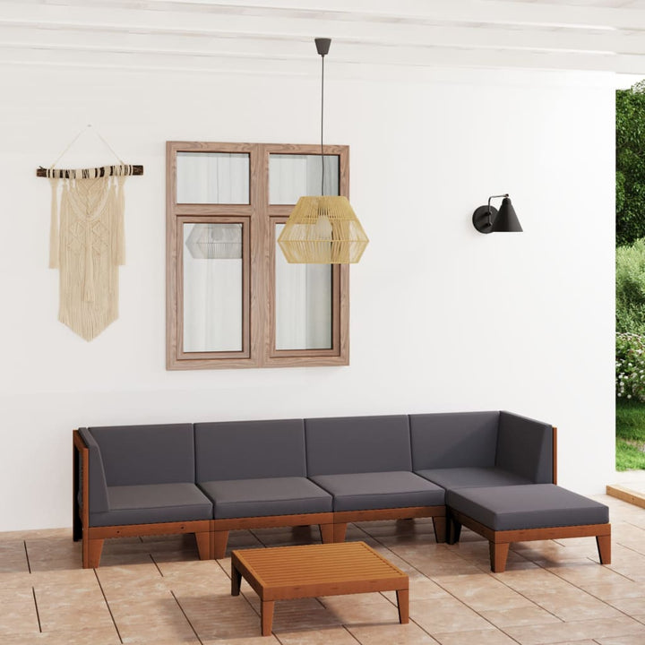 Set Mobilier Grădină Cu Perne, 6 Piese, Lemn Masiv Acacia