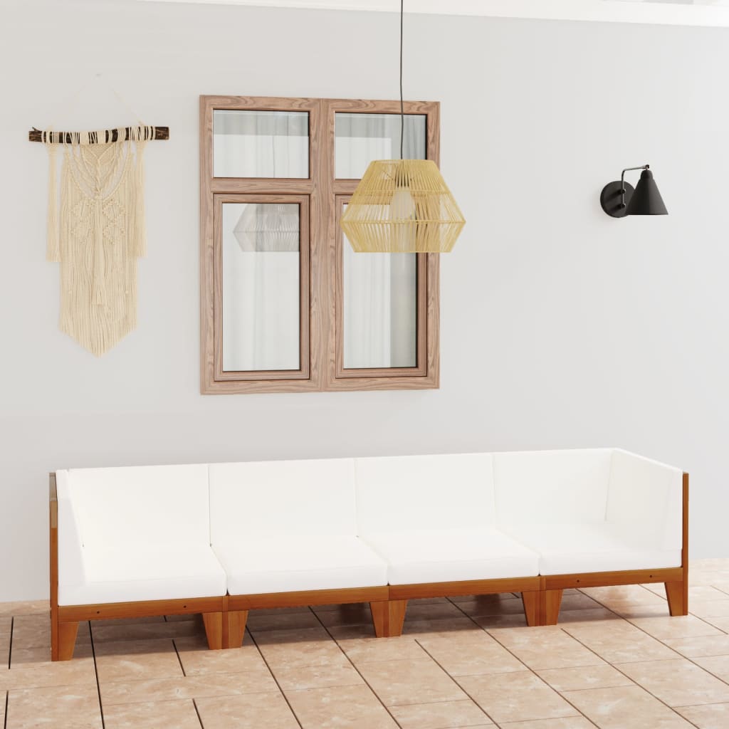 Set Mobilier Grădină Cu Perne, 6 Piese, Lemn Masiv Acacia