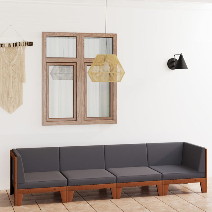 Set Mobilier Grădină Cu Perne, 6 Piese, Lemn Masiv Acacia