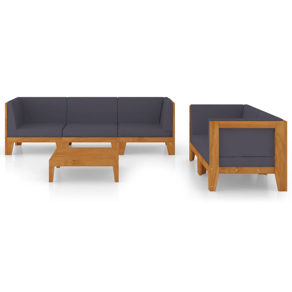 Set Mobilier Grădină Cu Perne, 6 Piese, Lemn Masiv Acacia