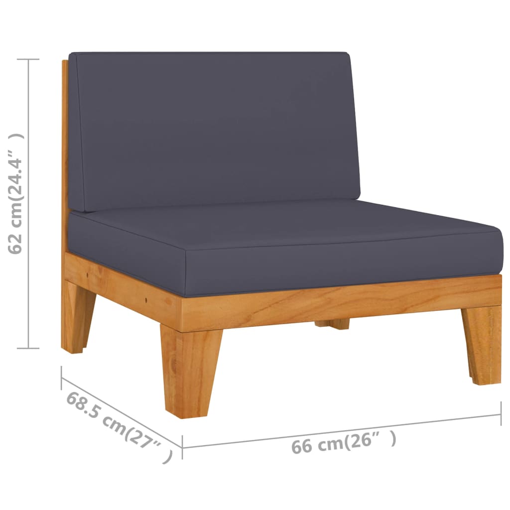 Set Mobilier Grădină Cu Perne, 6 Piese, Lemn Masiv Acacia