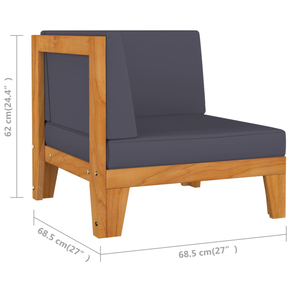 Set Mobilier Grădină Cu Perne, 6 Piese, Lemn Masiv Acacia