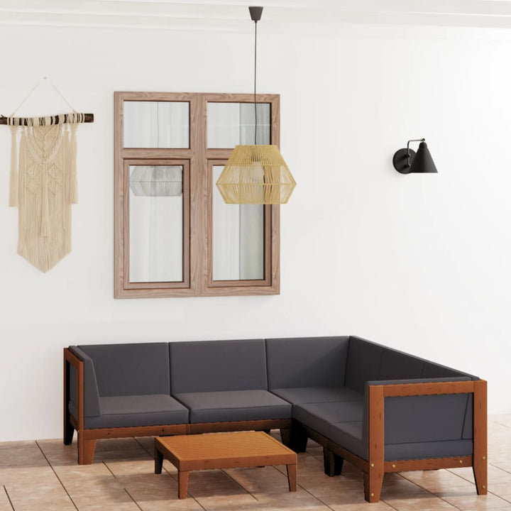 Set Mobilier Grădină Cu Perne, 6 Piese, Lemn Masiv Acacia