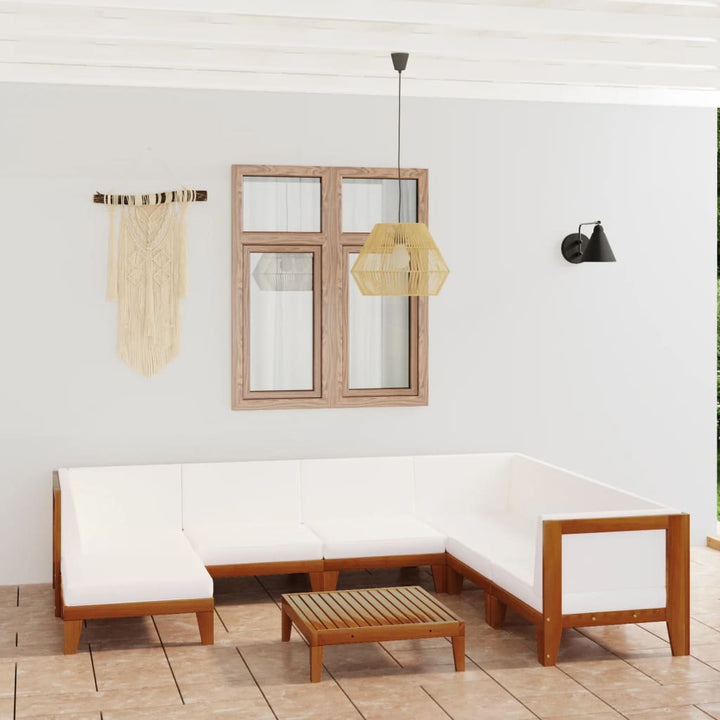 Set Mobilier Grădină Cu Perne, 6 Piese, Lemn Masiv Acacia