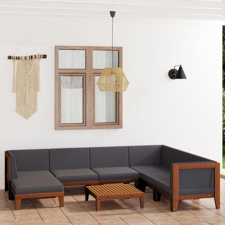 Set Mobilier Grădină Cu Perne, 6 Piese, Lemn Masiv Acacia