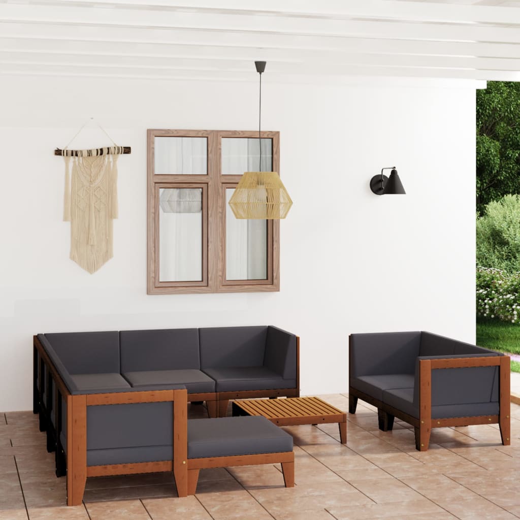 Set Mobilier Grădină Cu Perne, 6 Piese, Lemn Masiv Acacia