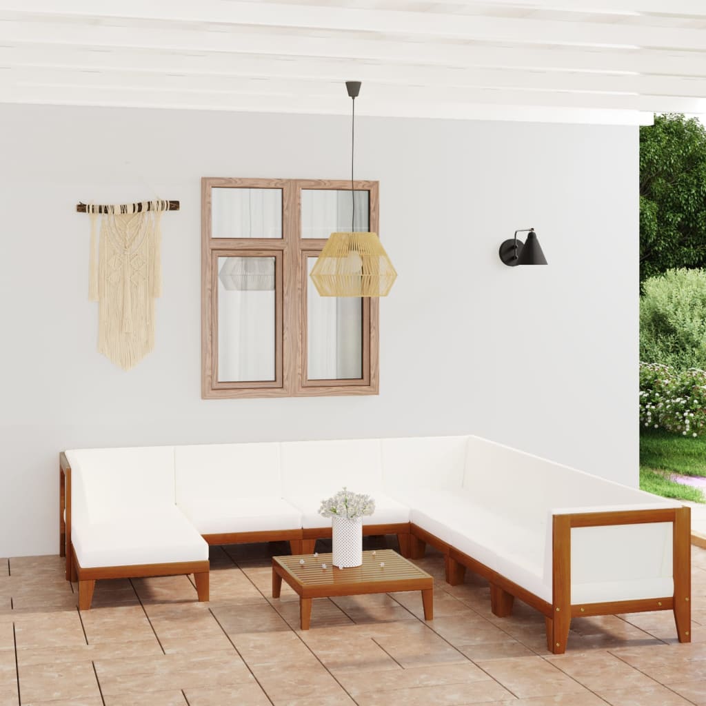 Set Mobilier Grădină Cu Perne, 6 Piese, Lemn Masiv Acacia