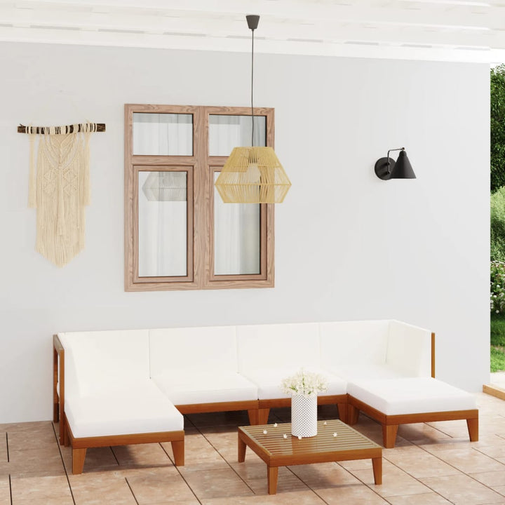 Set Mobilier Grădină Cu Perne, 6 Piese, Lemn Masiv Acacia