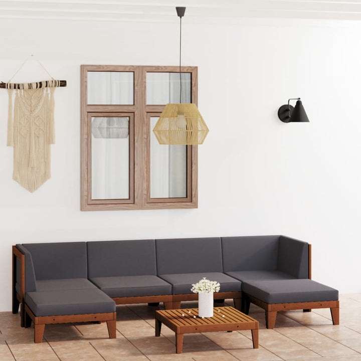 Set Mobilier Grădină Cu Perne, 6 Piese, Lemn Masiv Acacia