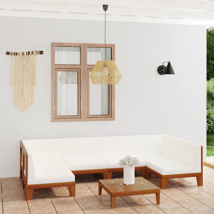 Set Mobilier Grădină Cu Perne, 6 Piese, Lemn Masiv Acacia