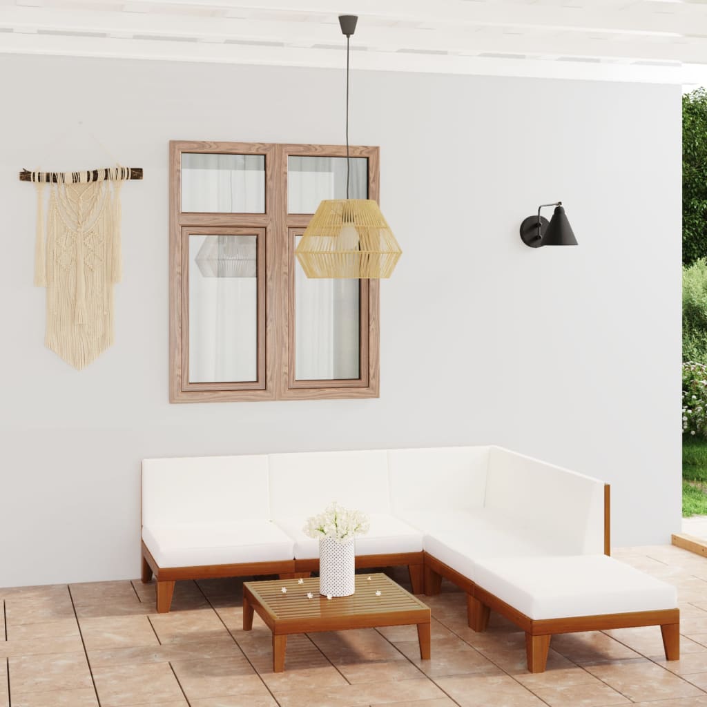 Set Mobilier Grădină Cu Perne, 6 Piese, Lemn Masiv Acacia