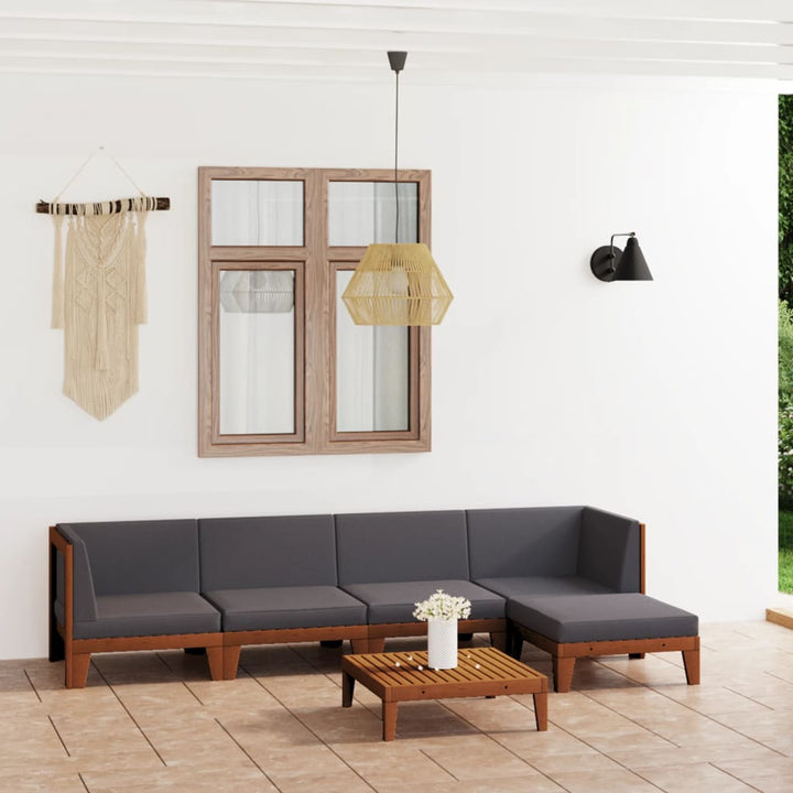 Set Mobilier Grădină Cu Perne, 6 Piese, Lemn Masiv Acacia