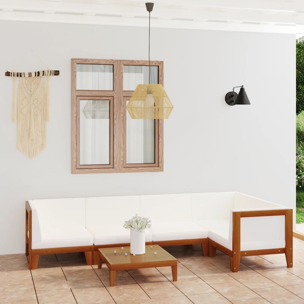 Set Mobilier Grădină Cu Perne, 6 Piese, Lemn Masiv Acacia