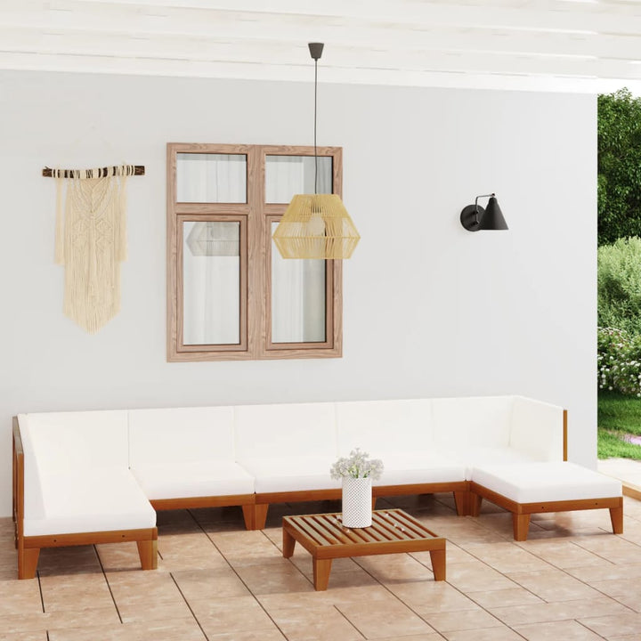 Set Mobilier Grădină Cu Perne, 6 Piese, Lemn Masiv Acacia