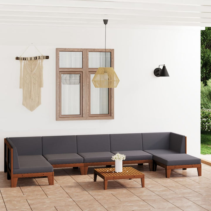 Set Mobilier Grădină Cu Perne, 6 Piese, Lemn Masiv Acacia