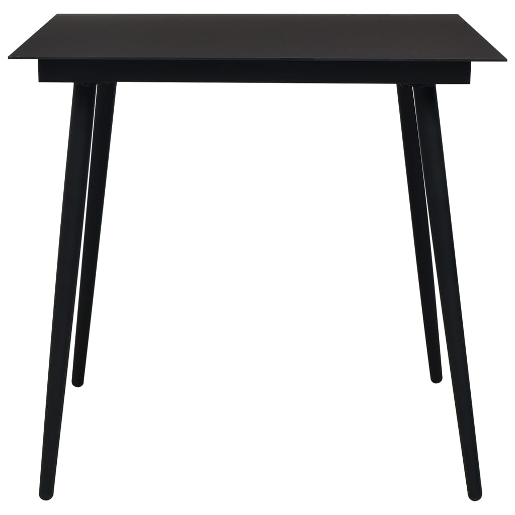 Set Mobilier Grădină, 3 Piese, Negru, Sfoară De Bumbac Și Oțel