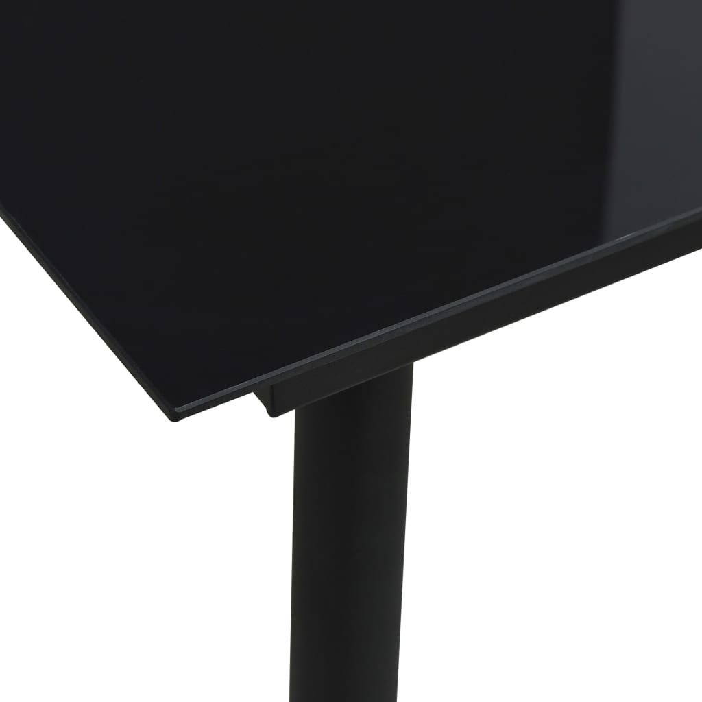 Set Mobilier Grădină, 3 Piese, Negru, Sfoară De Bumbac Și Oțel