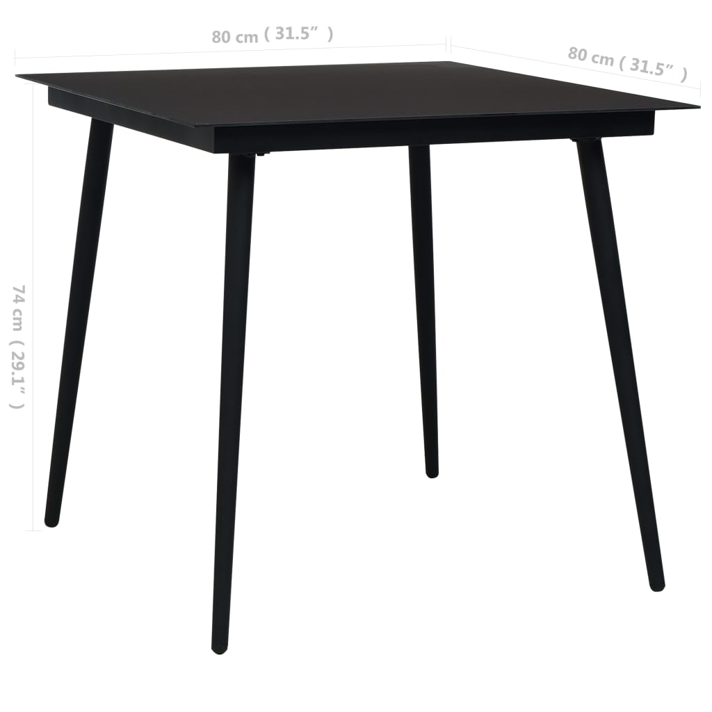 Set Mobilier Grădină, 3 Piese, Negru, Sfoară De Bumbac Și Oțel