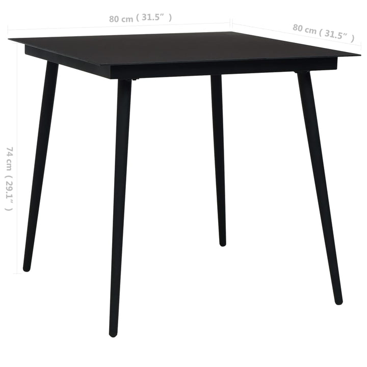 Set Mobilier Grădină, 3 Piese, Negru, Sfoară De Bumbac Și Oțel