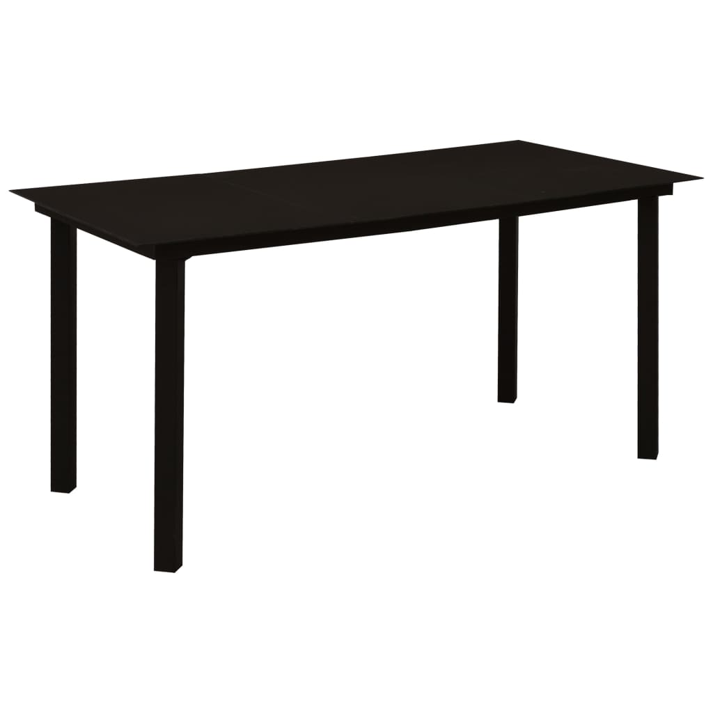 Set Mobilier De Grădină 5 Piese Negru Sfoară De Bumbac Și Oțel