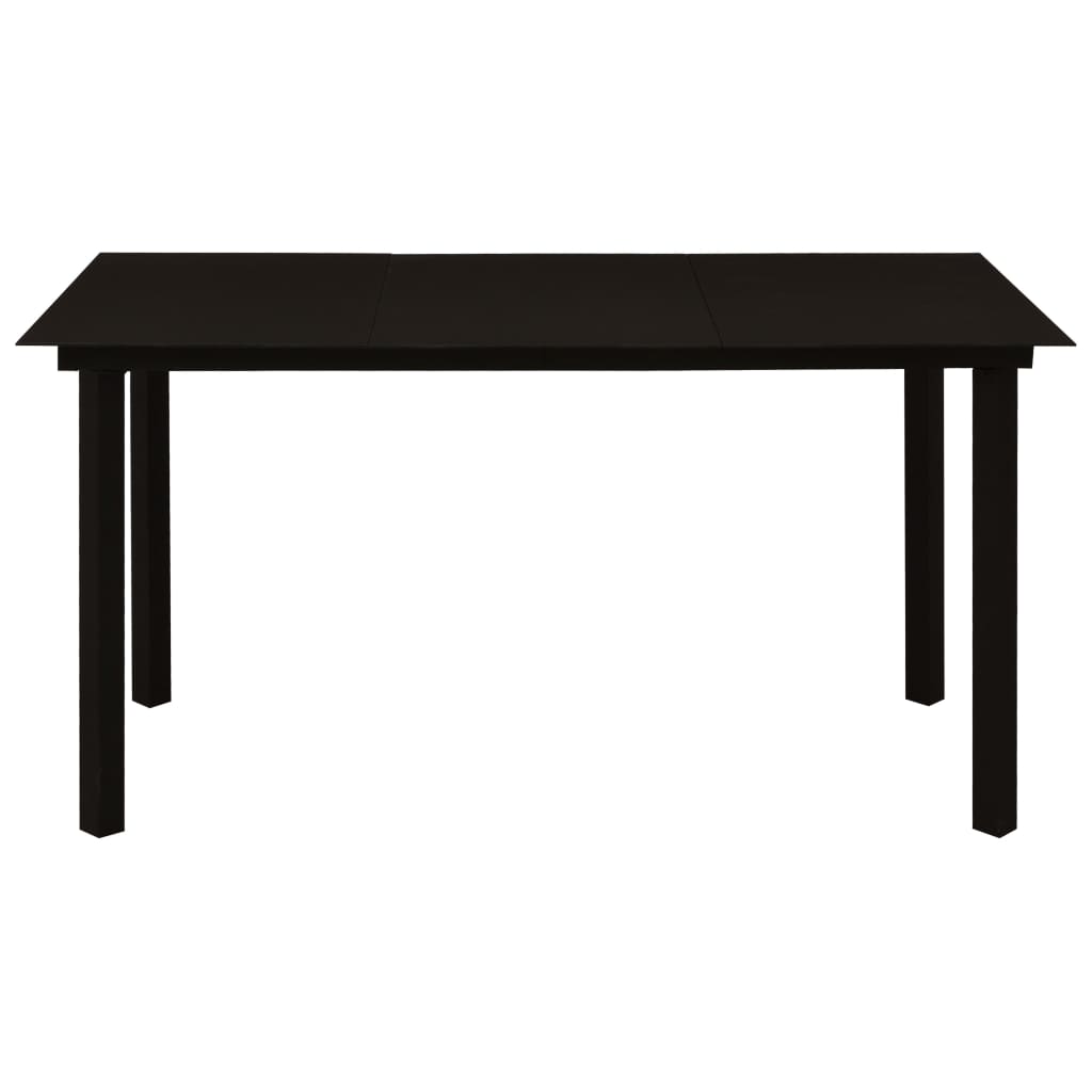 Set Mobilier De Grădină 5 Piese Negru Sfoară De Bumbac Și Oțel