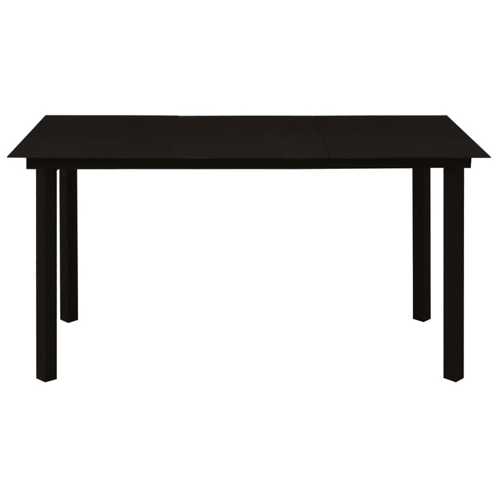 Set Mobilier De Grădină 5 Piese Negru Sfoară De Bumbac Și Oțel