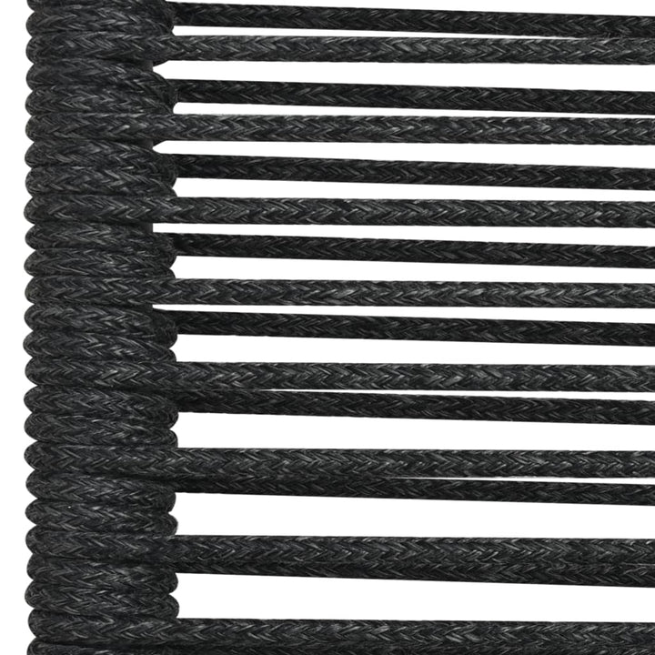 Set Mobilier De Grădină 5 Piese Negru Sfoară De Bumbac Și Oțel