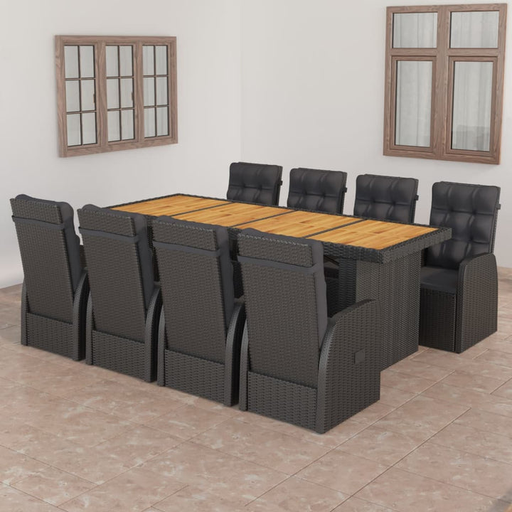 Set Mobilier De Exterior Cu Perne, 11 Piese, Gri, Poliratan