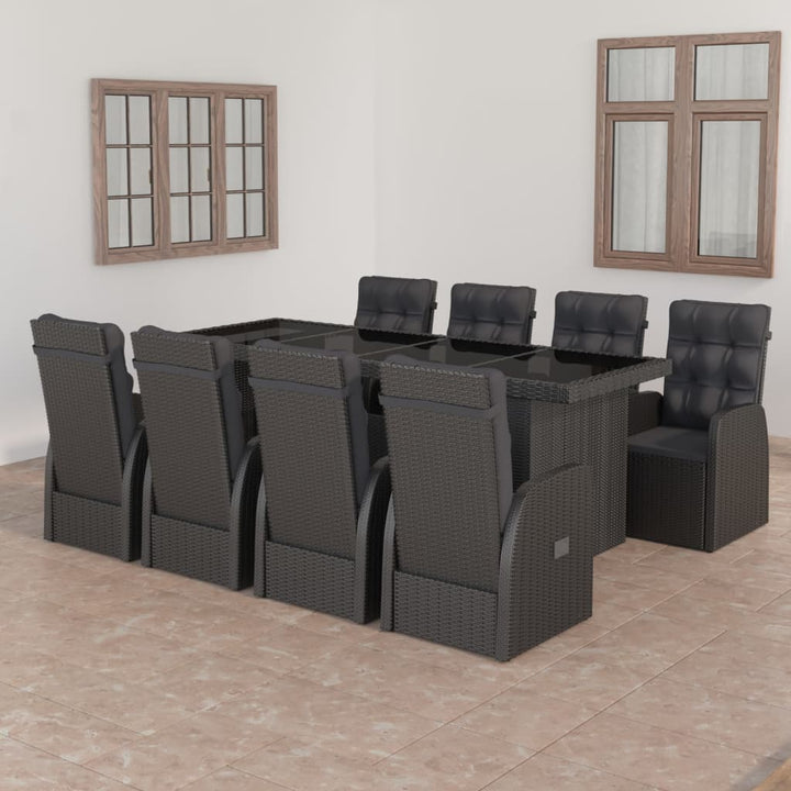 Set Mobilier De Exterior Cu Perne, 11 Piese, Gri, Poliratan
